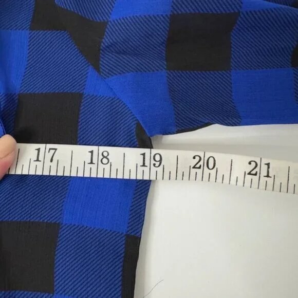 NWT Lauren Ralph Lauren Buffalo Check Ruffled Georgette Blouse Top - Picture 6 of 7